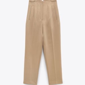 ZARA High-waisted pants in taupe brown